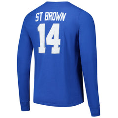 Amon-Ra St. Brown Detroit Lions Majestic Threads Name & Number Long Sleeve T-Shirt - Blue T-shirts