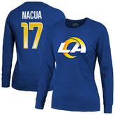 Puka Nacua Los Angeles Rams Majestic Threads Women's Player Name & Number Long Sleeve T-Shirt - Royal T-shirts