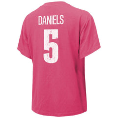Jayden Daniels Washington Commanders Majestic Threads Women's Name & Number T-Shirt - Pink T-shirts
