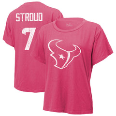 C.J. Stroud Houston Texans Majestic Threads Women's Name & Number T-Shirt - Pink T-shirts