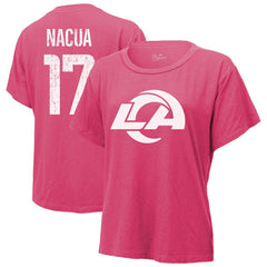 Puka Nacua Los Angeles Rams Majestic Threads Women's Name & Number T-Shirt - Pink T-shirts
