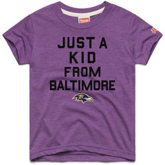 Baltimore Ravens Homage Youth Just a Kid Tri-Blend T-Shirt - Purple T-shirts