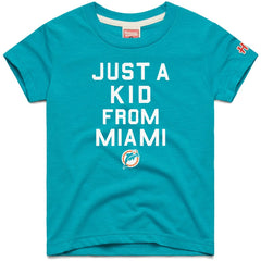Miami Dolphins Homage Youth Just a Kid Tri-Blend T-Shirt - Aqua T-shirts