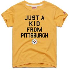 Pittsburgh Steelers Homage Youth Just a Kid Tri-Blend T-Shirt - Gold T-shirts