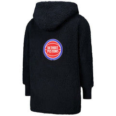 The Best Lounger in the World By Jill Martin Detroit Pistons Unisex Black Oversized Open-Front Hoodie Sweater