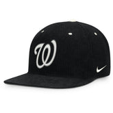 Washington Nationals Nike Pro Corduroy Structured Snapback Hat - Black Hats