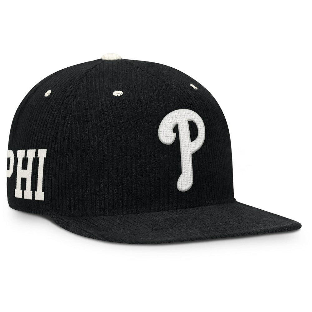 Philadelphia Phillies Nike Pro Corduroy Structured Snapback Hat - Black Hats