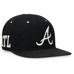 Atlanta Braves Nike Pro Corduroy Structured Snapback Hat - Black Hats