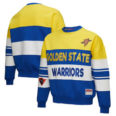 Golden State Warriors x DANNIJO Women's Blocked Pullover Sweatshirt Gold/Royal - Mitchell & Ness outlet