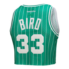 Larry Bird Boston Celtics x DANNIJO Women's Fashion Cropped Basketball Jersey Kelly Green - Mitchell & Ness outlet