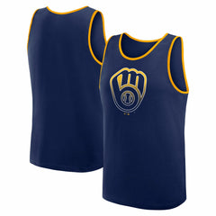 Milwaukee Brewers Logo Athletic Unmatched Success Tank Top - Navy Tanks