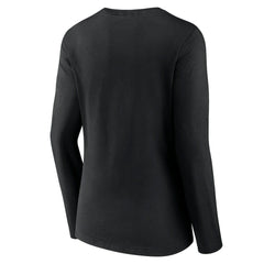Jacksonville Jaguars Women's Classic Logo Long Sleeve V-Neck T-Shirt - Black T-shirts