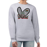 Minnesota Wild G-III 4Her by Carl Banks Women's Animal Print Heart Fleece Pullover Sweatshirt - Heather Gray | US 202213830