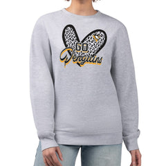 Pittsburgh Penguins G-III 4Her by Carl Banks Women's Animal Print Heart Fleece Pullover Sweatshirt - Heather Gray | US 202213839
