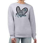 Seattle Kraken G-III 4Her by Carl Banks Women's Animal Print Heart Fleece Pullover Sweatshirt - Heather Gray | US 202213846