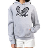 Los Angeles Kings G-III 4Her by Carl Banks Women's Animal Print Heart Fleece Pullover Hoodie - Heather Gray | US 202214003