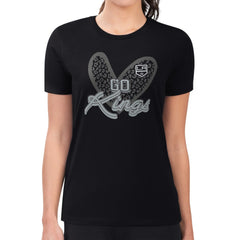 Los Angeles Kings G-III 4Her by Carl Banks Women's Super-Slim Fit Lightweight Animal Print Heart T-Shirt - Black | US 202214049