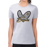 Boston Bruins G-III 4Her by Carl Banks Women's Super-Slim Fit Lightweight Animal Print Heart T-Shirt - Heather Gray | US 202214075
