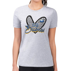 Buffalo Sabres G-III 4Her by Carl Banks Women's Super-Slim Fit Lightweight Animal Print Heart T-Shirt - Heather Gray | US 202214077