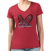 Florida Panthers G-III 4Her by Carl Banks Women's Super-Slim Fit Lightweight Animal Print Heart V-Neck T-Shirt - Red | US 202214222