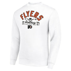 Philadelphia Flyers Starter Stick And Puck Logo Fleece Pullover Sweatshirt - White | US 202215803
