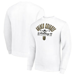 Vegas Golden Knights Starter Stick And Puck Logo Fleece Pullover Sweatshirt - White | US 202215812