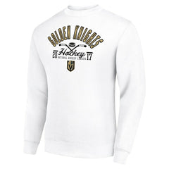 Vegas Golden Knights Starter Stick And Puck Logo Fleece Pullover Sweatshirt - White | US 202215812