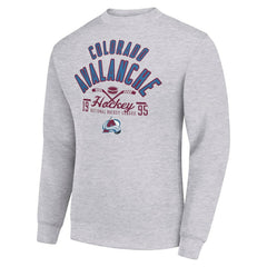 Colorado Avalanche Starter Stick And Puck Logo Fleece Pullover Sweatshirt - Heather Gray | US 202215822