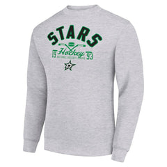 Dallas Stars Starter Stick And Puck Logo Fleece Pullover Sweatshirt - Heather Gray | US 202215824