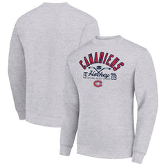 Montreal Canadiens Starter Stick And Puck Logo Fleece Pullover Sweatshirt - Heather Gray | US 202215830