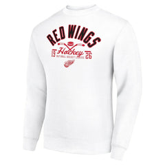 Detroit Red Wings Starter Stick And Puck Logo Fleece Pullover Sweatshirt - White | US 202215833