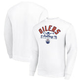Edmonton Oilers Starter Stick And Puck Logo Fleece Pullover Sweatshirt - White | US 202215835