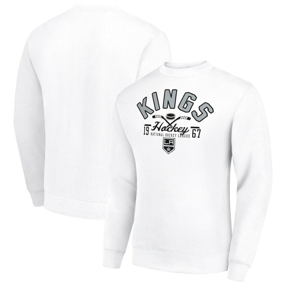 Los Angeles Kings Starter Stick And Puck Logo Fleece Pullover Sweatshirt - White | US 202215839