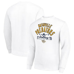 Nashville Predators Starter Stick And Puck Logo Fleece Pullover Sweatshirt - White | US 202215846