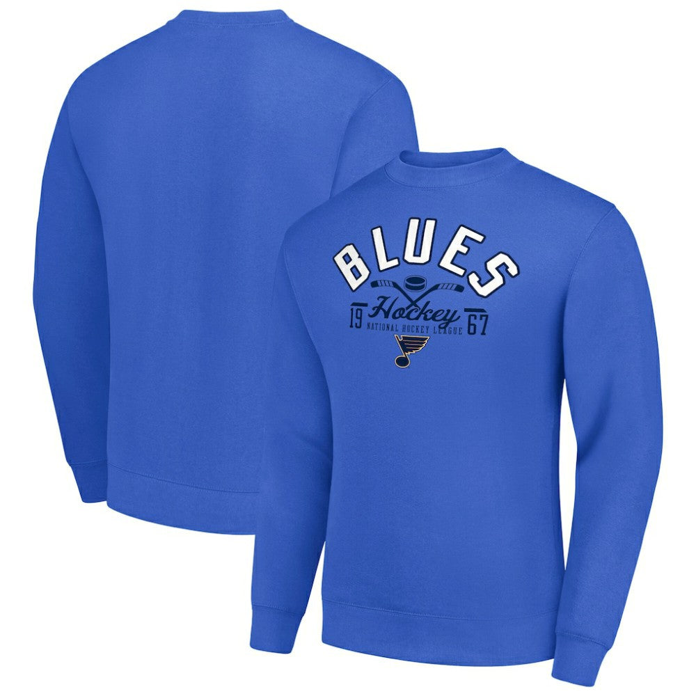 St. Louis Blues Starter Stick And Puck Logo Fleece Pullover Sweatshirt - Royal | US 202215851