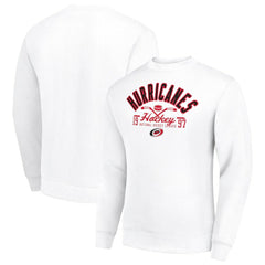 Carolina Hurricanes Starter Stick And Puck Logo Fleece Pullover Sweatshirt - White | US 202215852