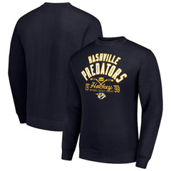 Nashville Predators Starter Stick And Puck Logo Fleece Pullover Sweatshirt - Navy | US 202215868