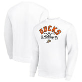 Anaheim Ducks Starter Stick And Puck Logo Fleece Pullover Sweatshirt - White | US 202215873