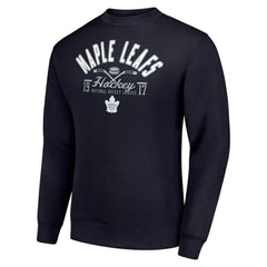 Toronto Maple Leafs Starter Stick And Puck Logo Fleece Pullover Sweatshirt - Navy | US 202215877