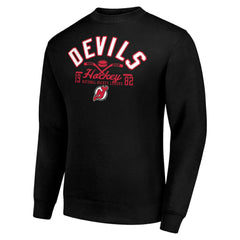 New Jersey Devils Starter Stick And Puck Logo Fleece Pullover Sweatshirt - Black | US 202215880