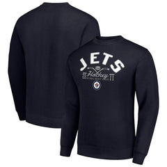 Winnipeg Jets Starter Stick And Puck Logo Fleece Pullover Sweatshirt - Navy | US 202215884