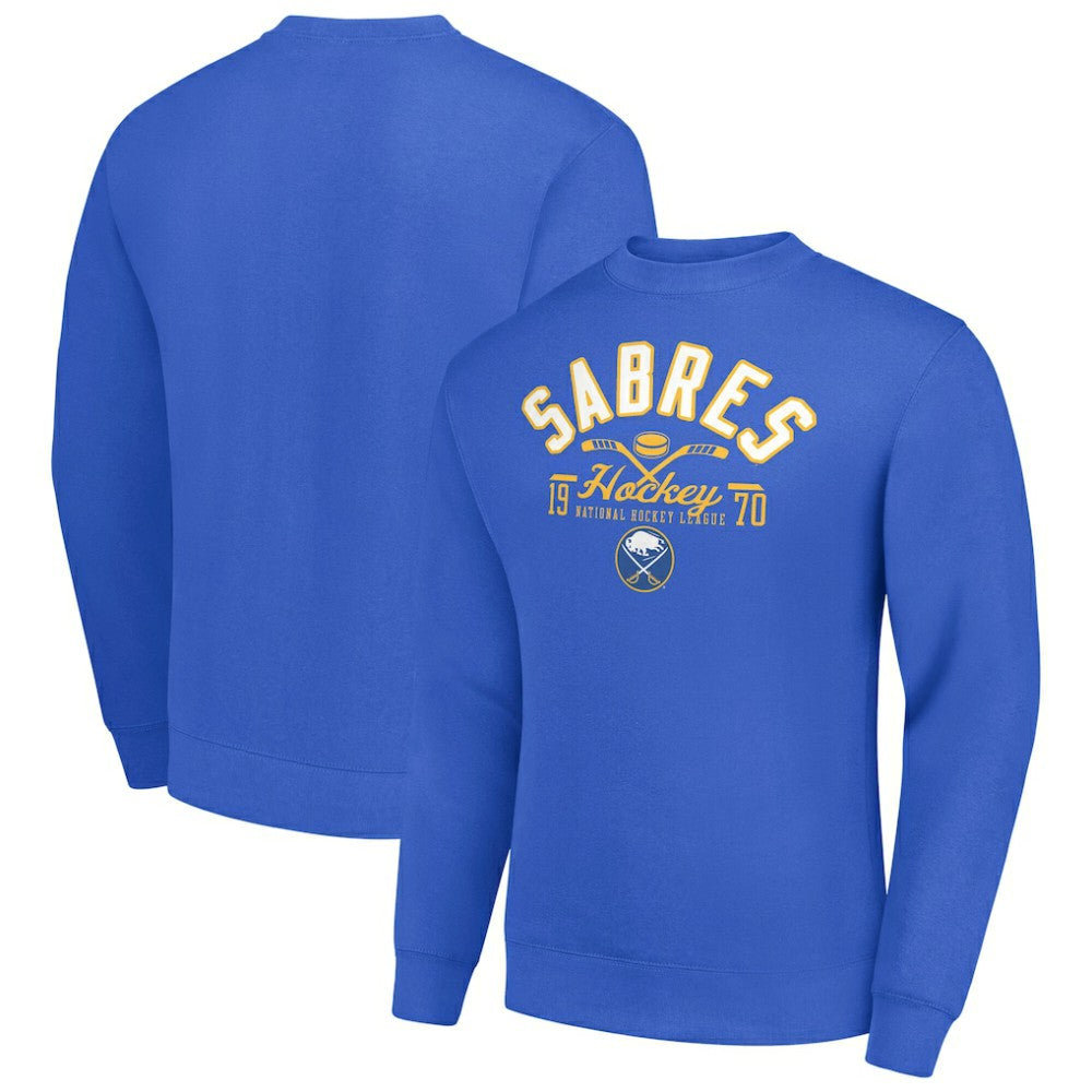 Buffalo Sabres Starter Stick And Puck Logo Fleece Pullover Sweatshirt - Royal | US 202215886