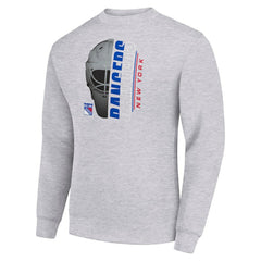 New York Rangers Starter Half Helmet Team Logo Pullover Sweatshirt - Heather Gray | US 202216034
