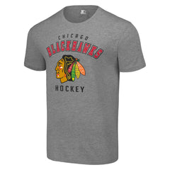 Chicago Blackhawks Starter Logo T-Shirt - Heather Gray | US 202216153