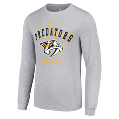 Nashville Predators Starter Logo Long Sleeve T-Shirt - Heather Gray | US 202216289