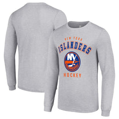 New York Islanders Starter Logo Long Sleeve T-Shirt - Heather Gray | US 202216291