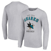 San Jose Sharks Starter Logo Long Sleeve T-Shirt - Heather Gray | US 202216297