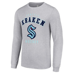 Seattle Kraken Starter Logo Long Sleeve T-Shirt - Heather Gray | US 202216298