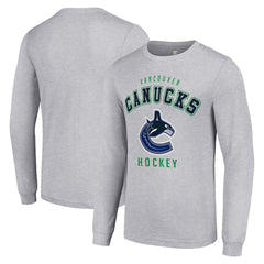 Vancouver Canucks Starter Logo Long Sleeve T-Shirt - Heather Gray | US 202216302