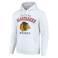 Chicago Blackhawks Starter Logo Pullover Hoodie - White | US 202216311